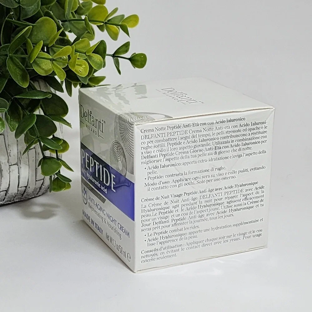 Delfanti Peptide with Hyaluronic Acid Night Cream Rejuvenating Nourishing 1.7 oz